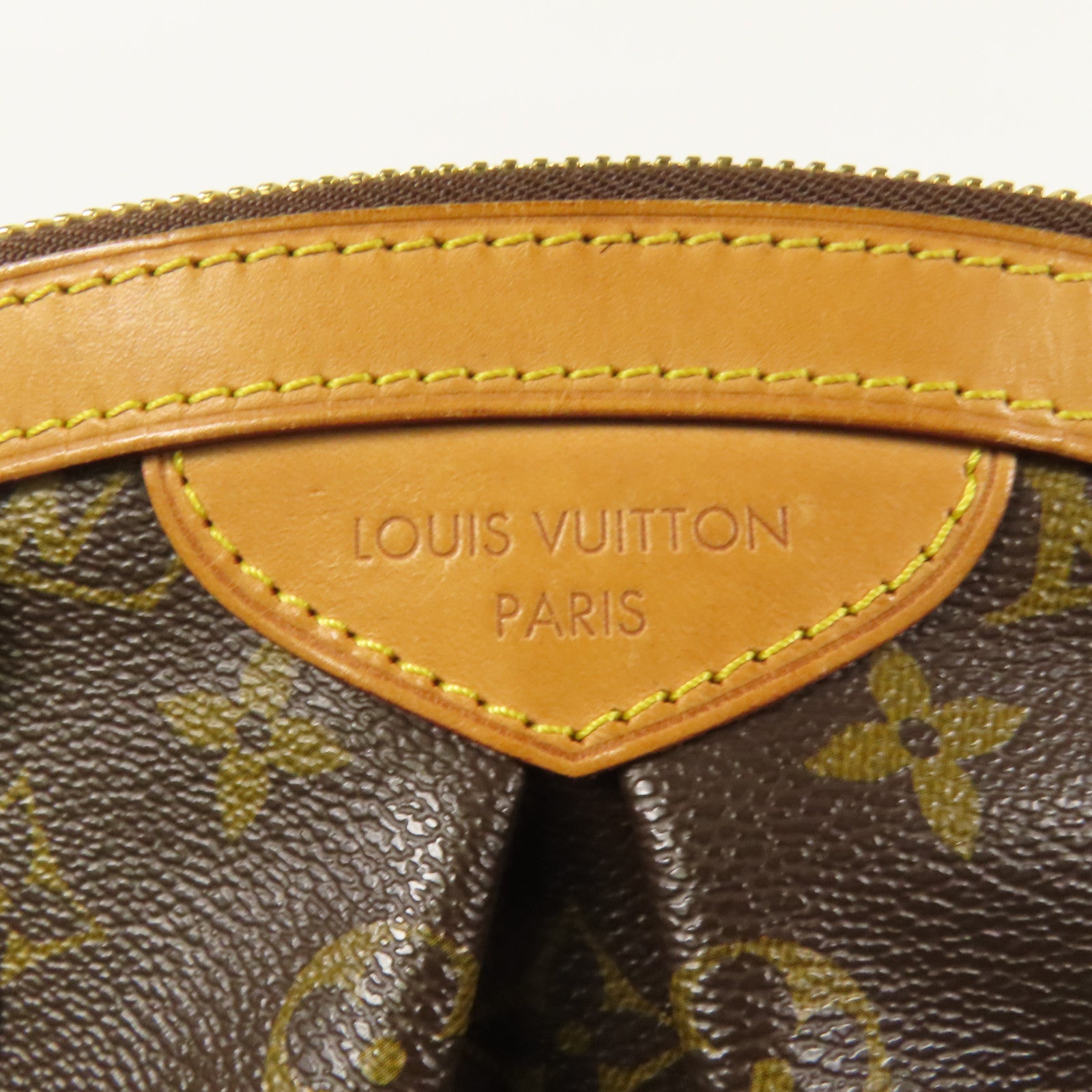 LOUIS VUITTON Monogram Tivoli PM金扣手挽袋棕色