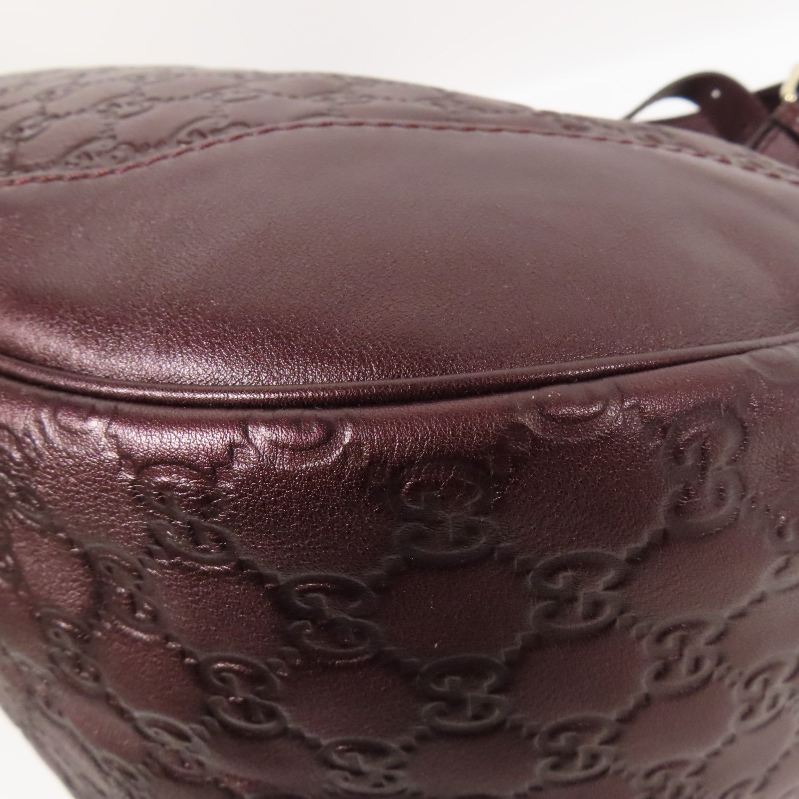 GUCCI GG GHW Guccissima Charlotte Shoulder Bag 203504 Leather Brown 