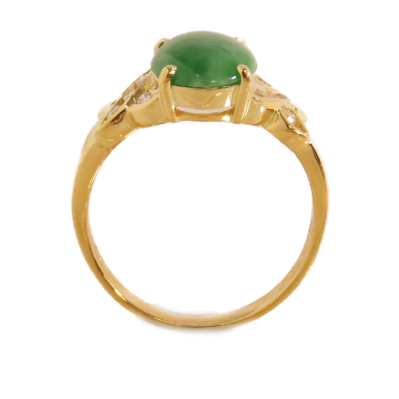 JEWELRY 18K黃金/翡翠Jade Ring戒指US#5.75