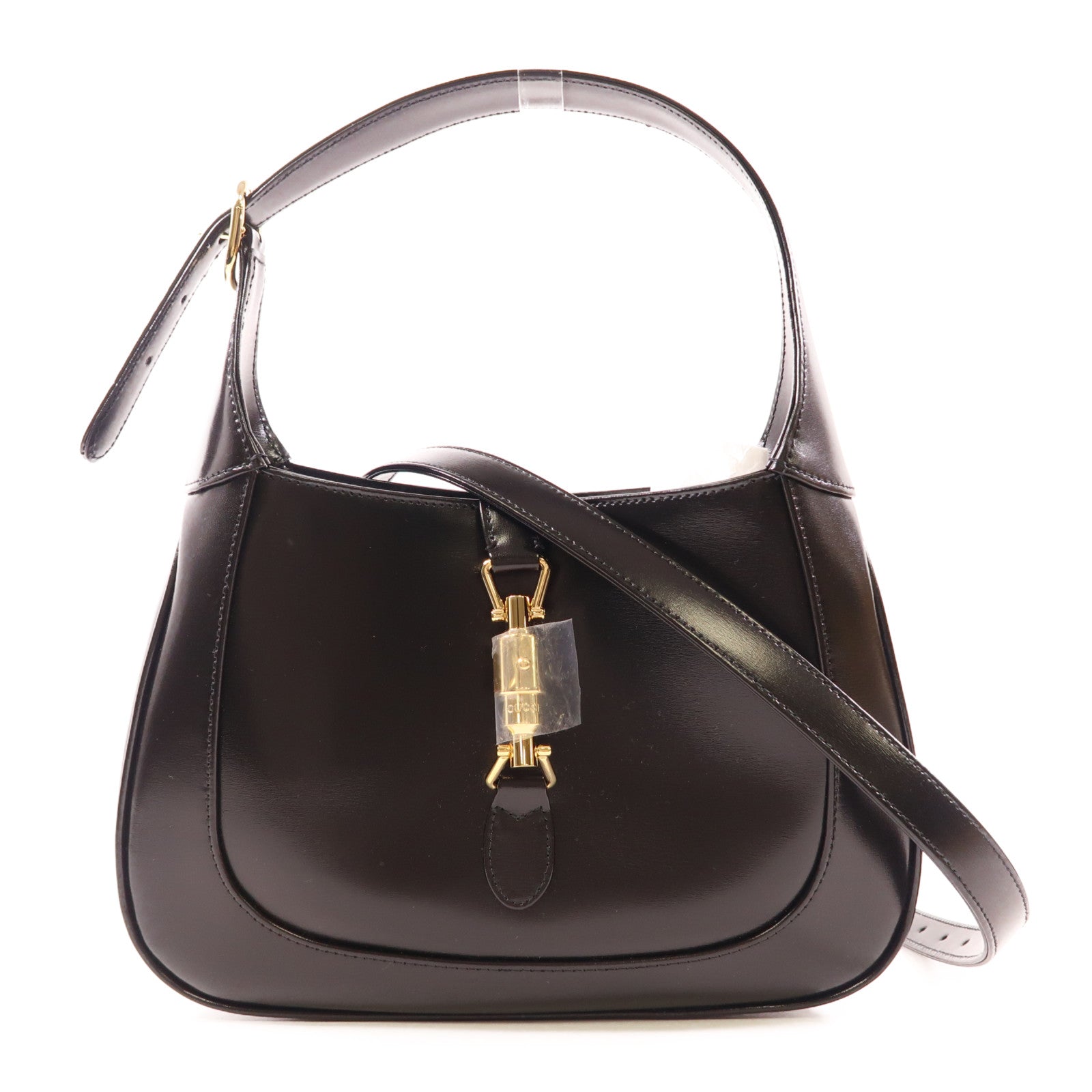 GUCCI GHW Jackie 1961 Shoulder Bag Black Leather 636709