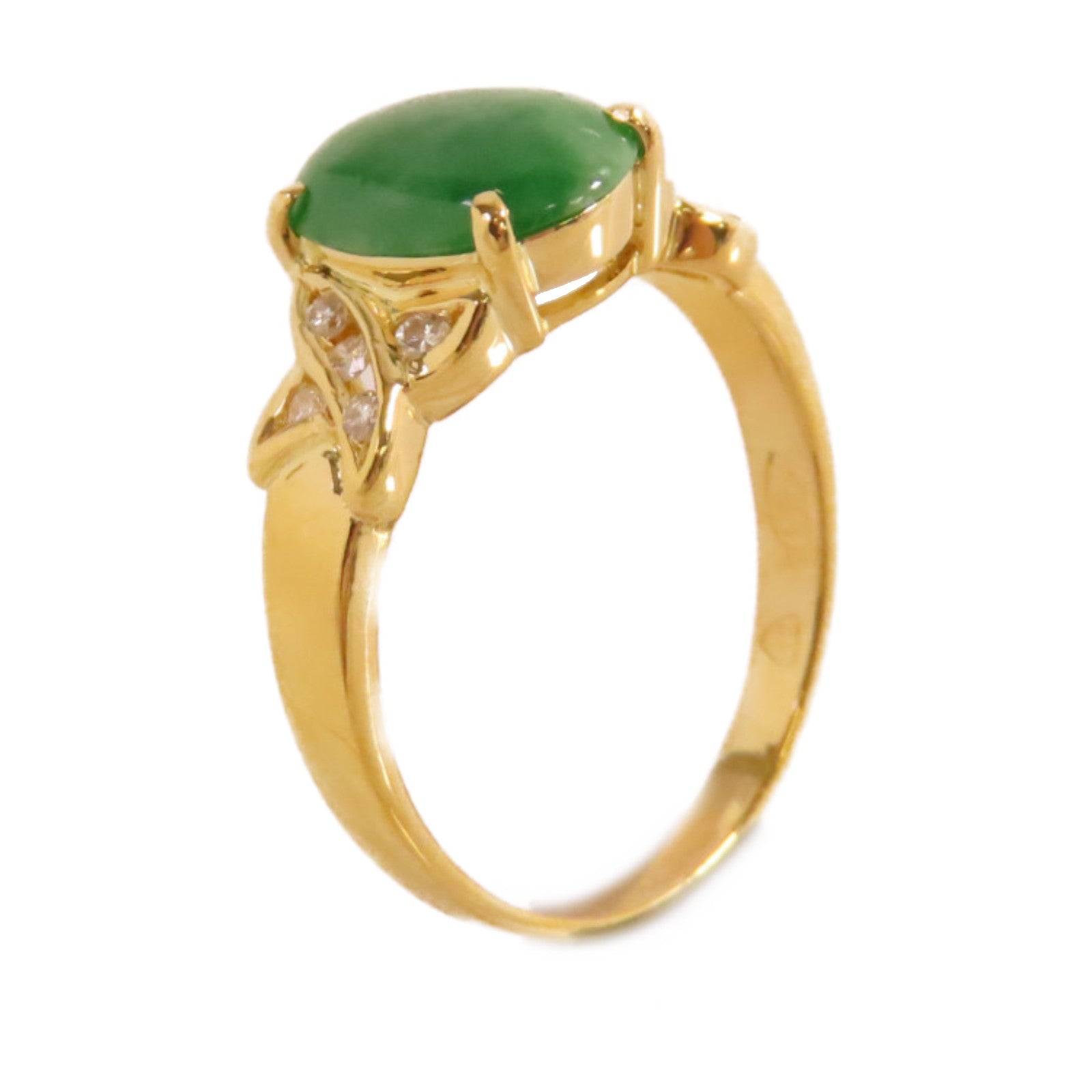 JEWELRY 18K黃金/翡翠Jade Ring戒指US#5.75