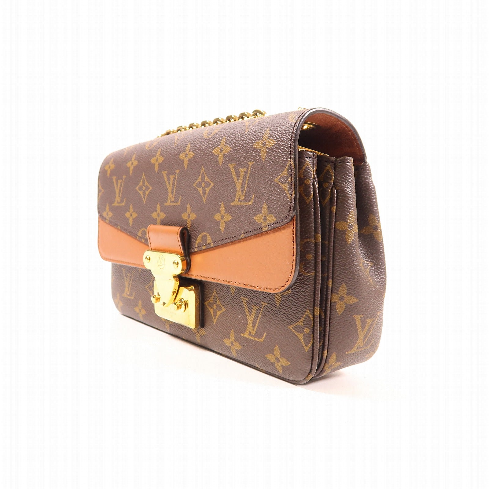 LOUIS VUITTON 【激減優惠】Monogram Marceau金扣鏈帶肩背袋棕色