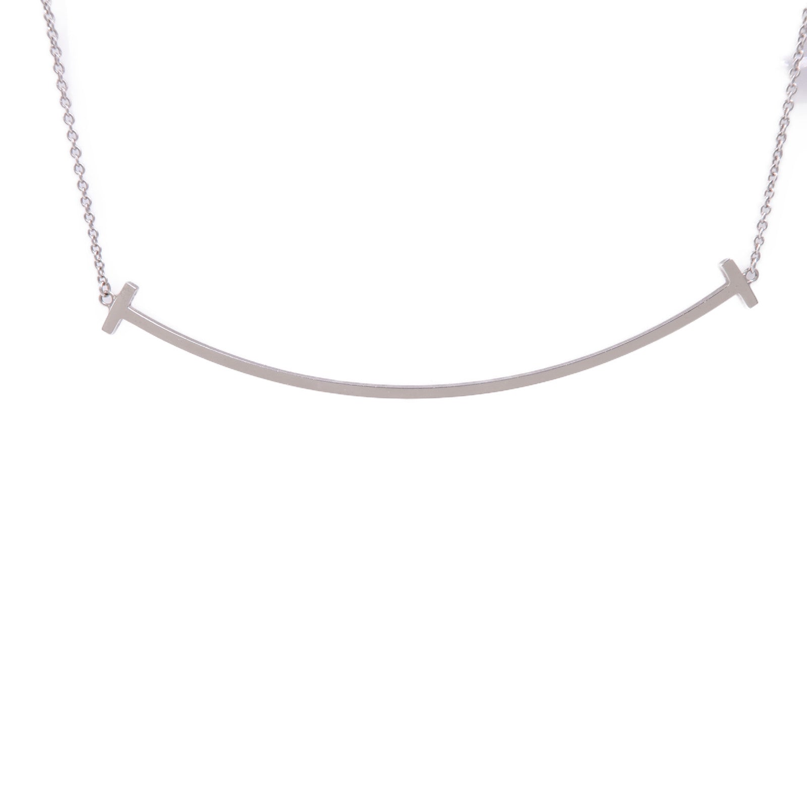 TIFFANY＆CO 18K白金T Smile Necklace項鍊