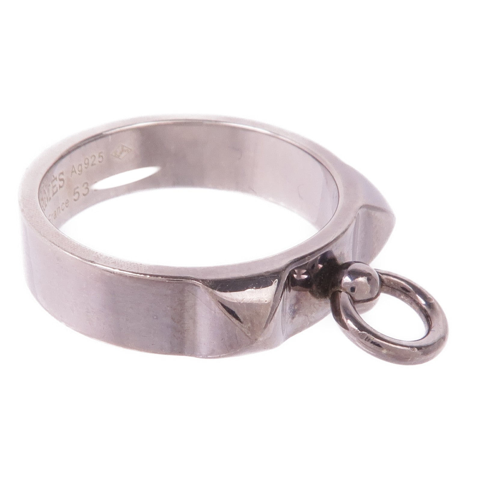 HERMES 925純銀Collier de chien Ring戒指Hermes#53/US#6.5