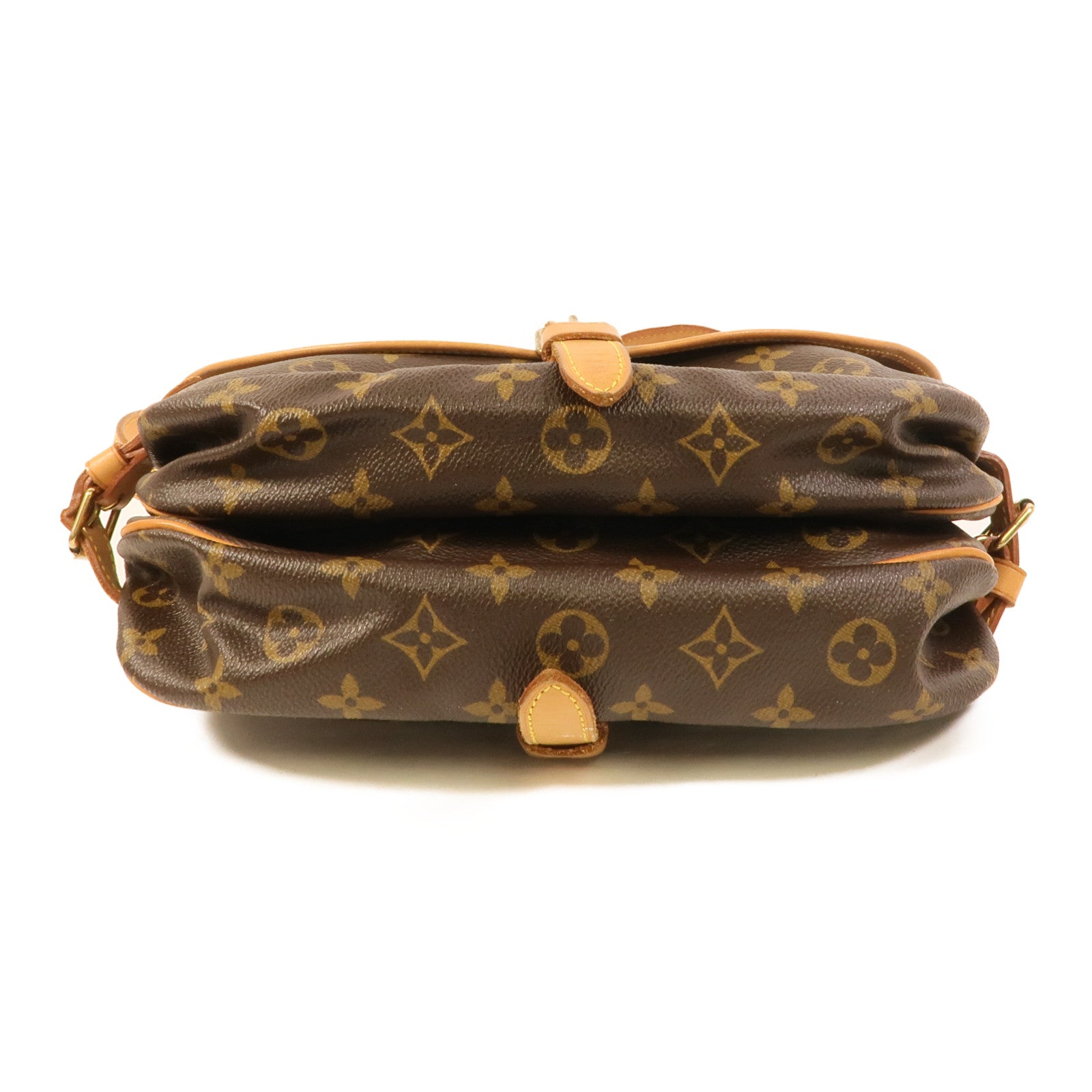 LOUIS VUITTON Monogram Saumur 30金扣肩背袋棕色