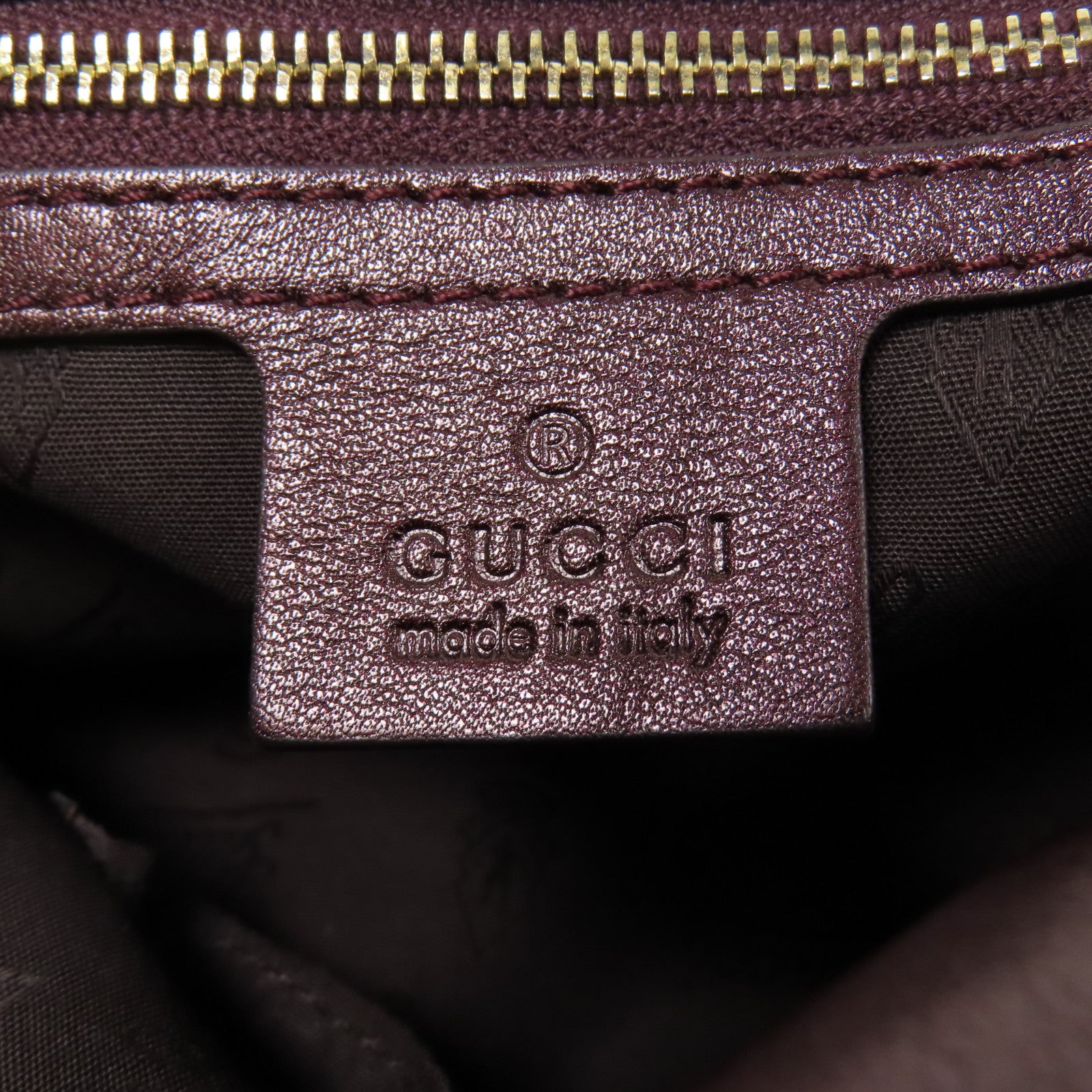 GUCCI GG GHW Guccissima Charlotte Shoulder Bag 203504 Leather Brown 