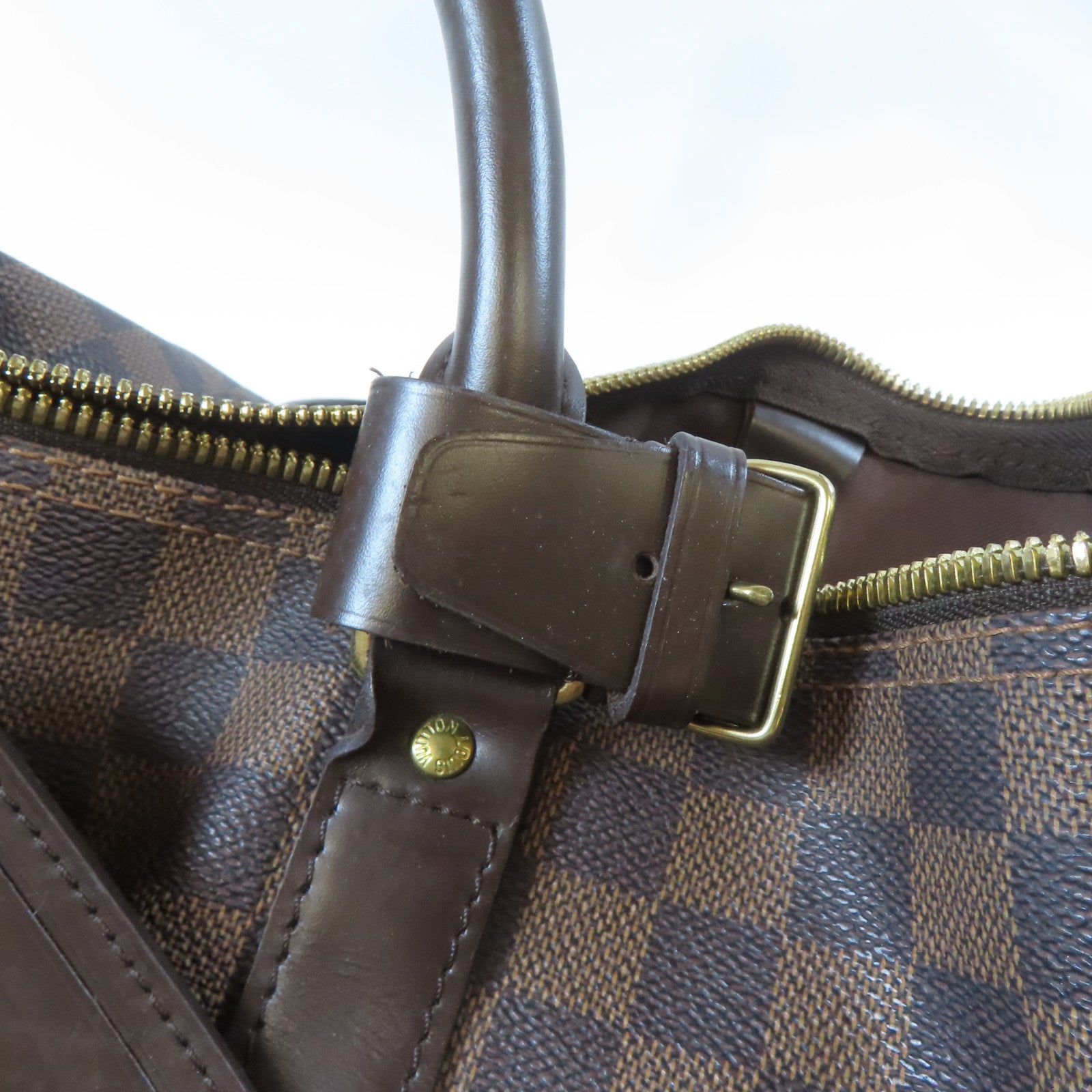 LOUIS VUITTON Damier Keepall Bandouliere 45金扣手挽袋啡色