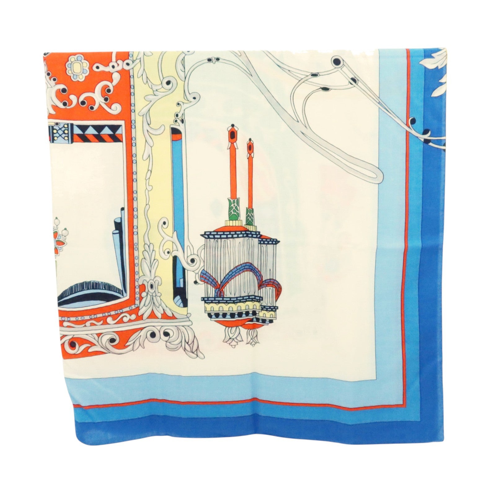 HERMES 羊絨/絲質Scarf 140x140絲巾