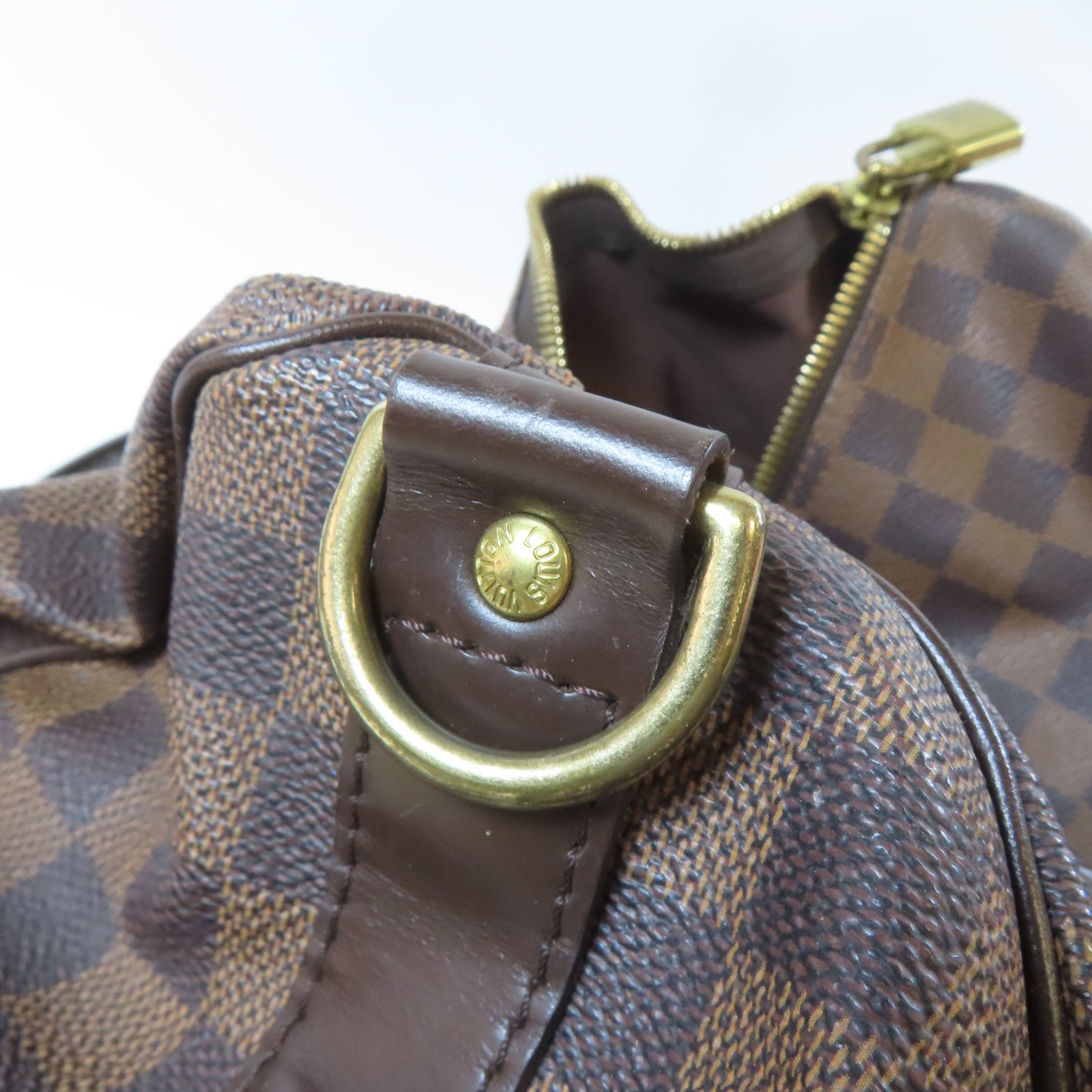 LOUIS VUITTON Damier Keepall Bandouliere 45金扣手挽袋啡色