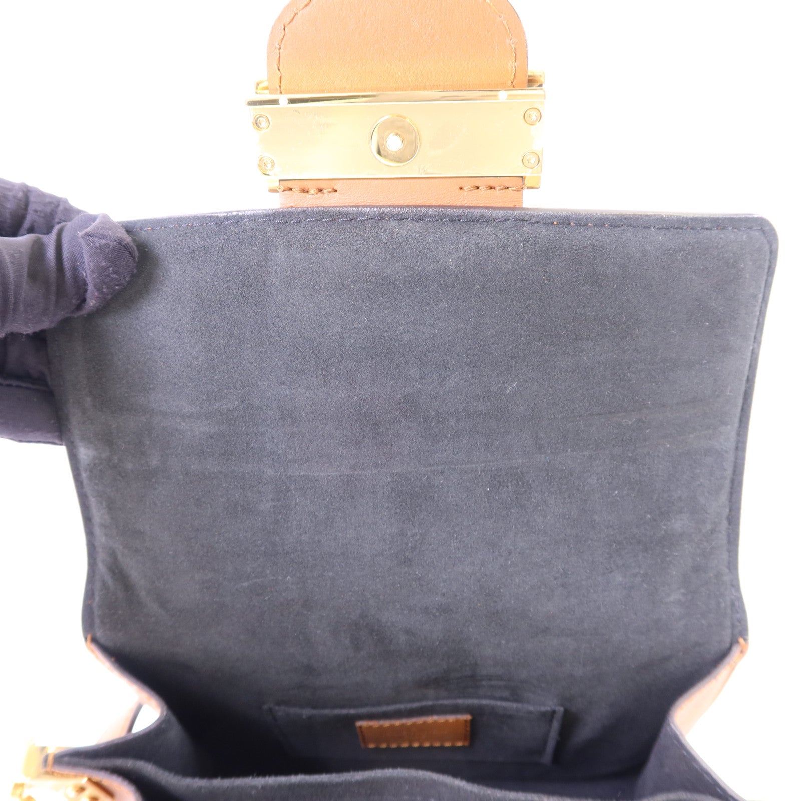 LOUIS VUITTON Monogram Reverse Mini Dauphine金扣肩背袋