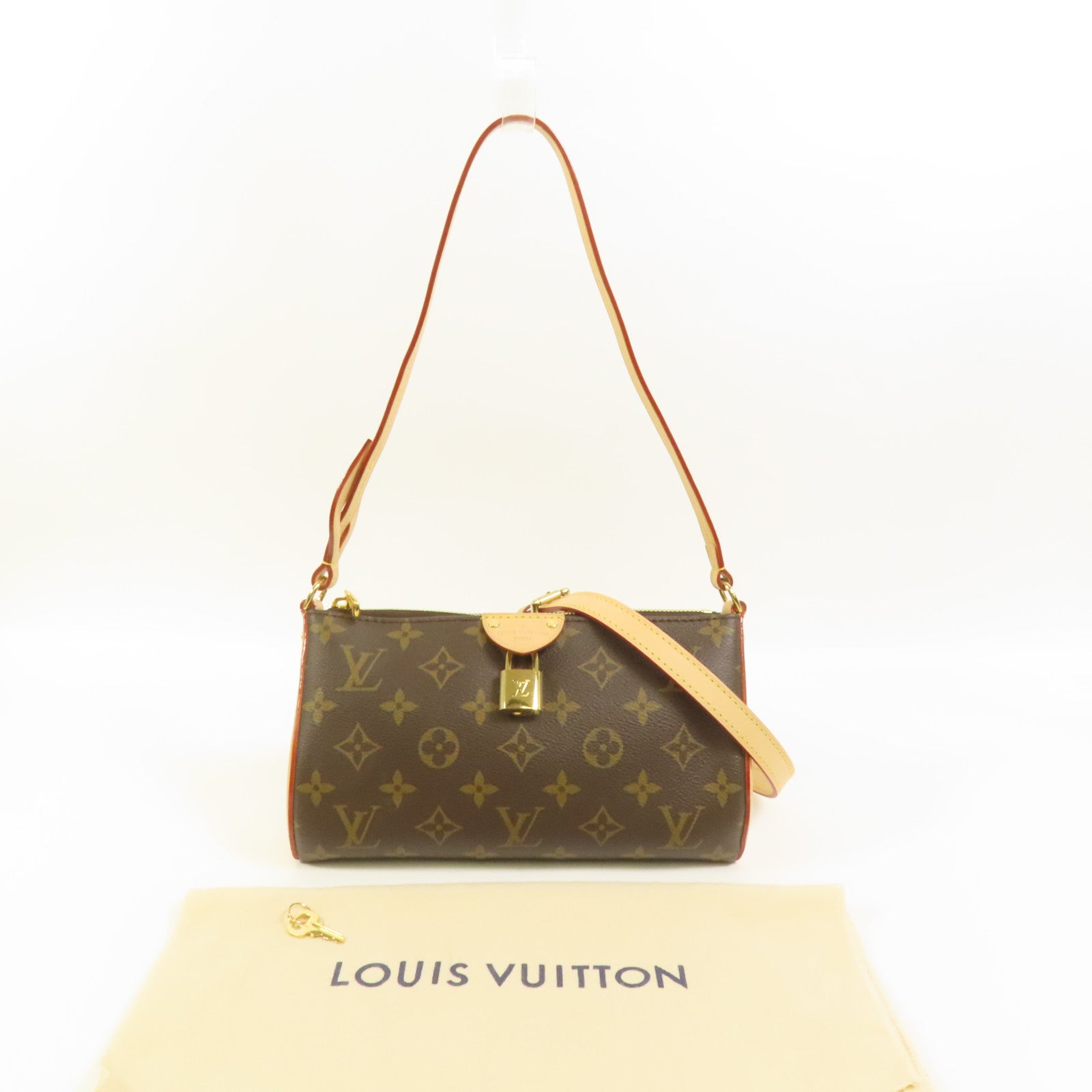 LOUIS VUITTON Monogram Pochette Tirette金扣手挽肩背兩用袋