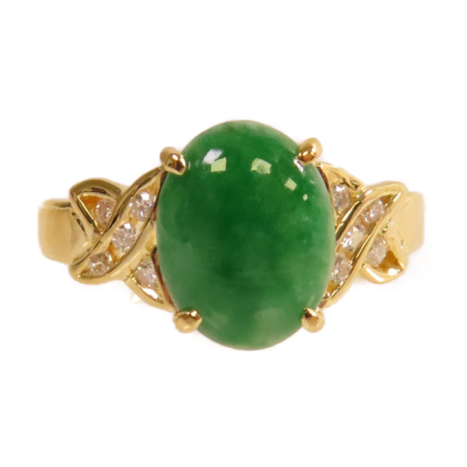 JEWELRY 18K黃金/翡翠Jade Ring戒指US#5.75