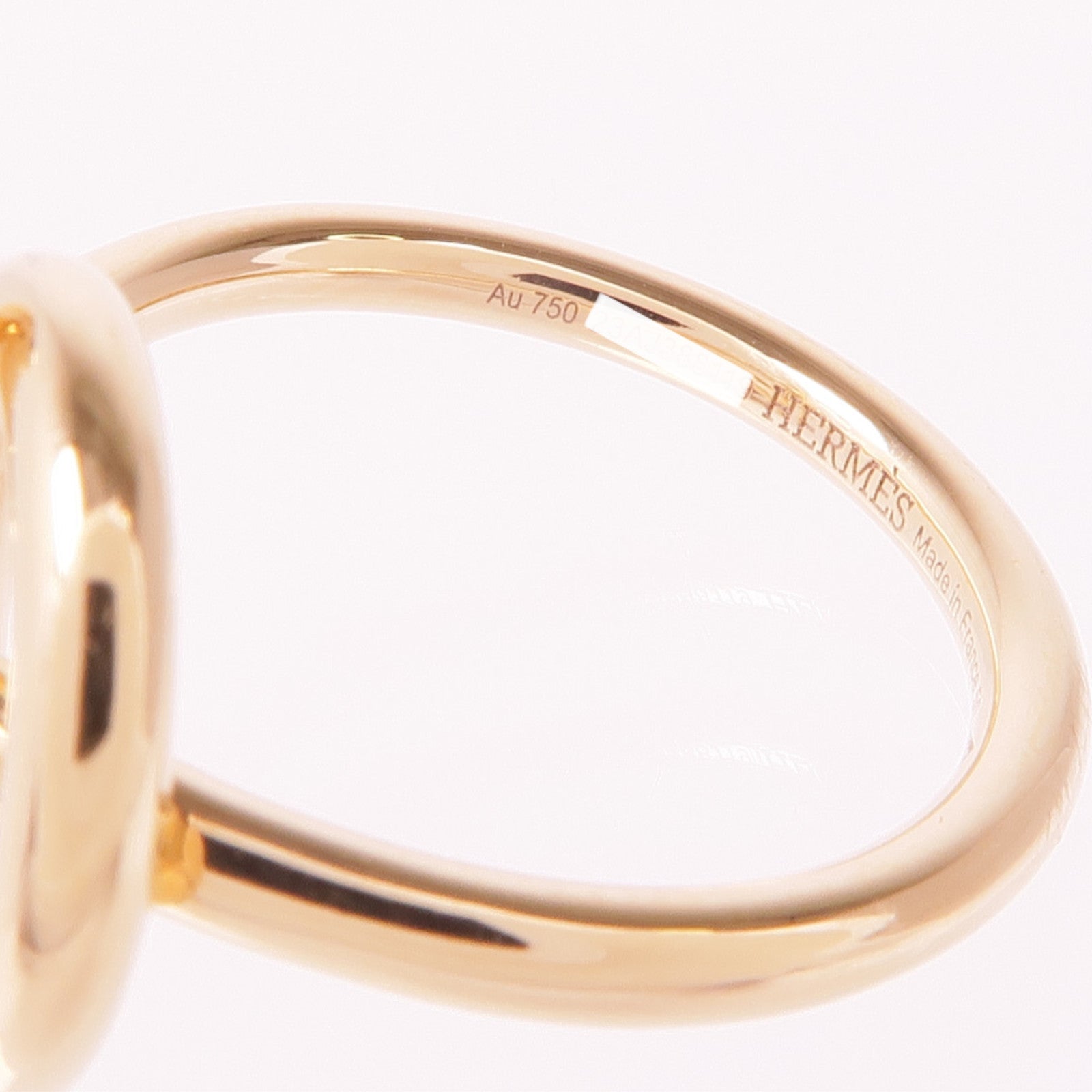 HERMES 18K玫瑰金Echappee Ring鑽石戒指Hermes#50/US#5