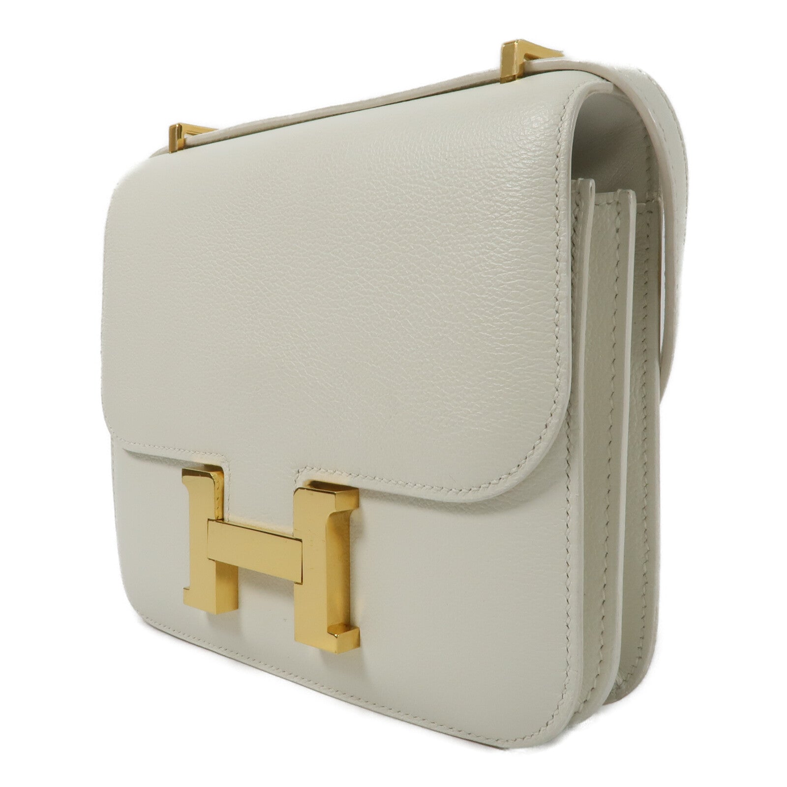 HERMES Evercolor皮革Constance Mini肩背袋Nata