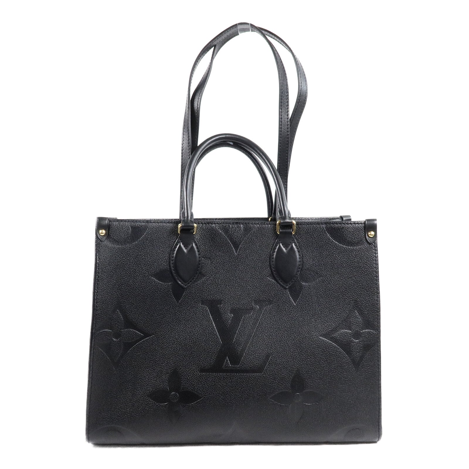 LOUIS VUITTON Monogram Empreinte On The Go MM金扣手挽肩背兩用袋