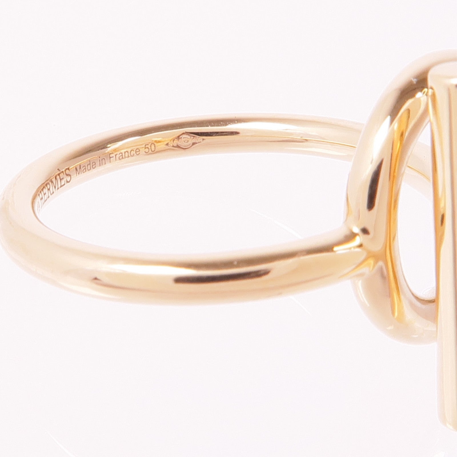 HERMES 18K玫瑰金Echappee Ring鑽石戒指Hermes#50/US#5