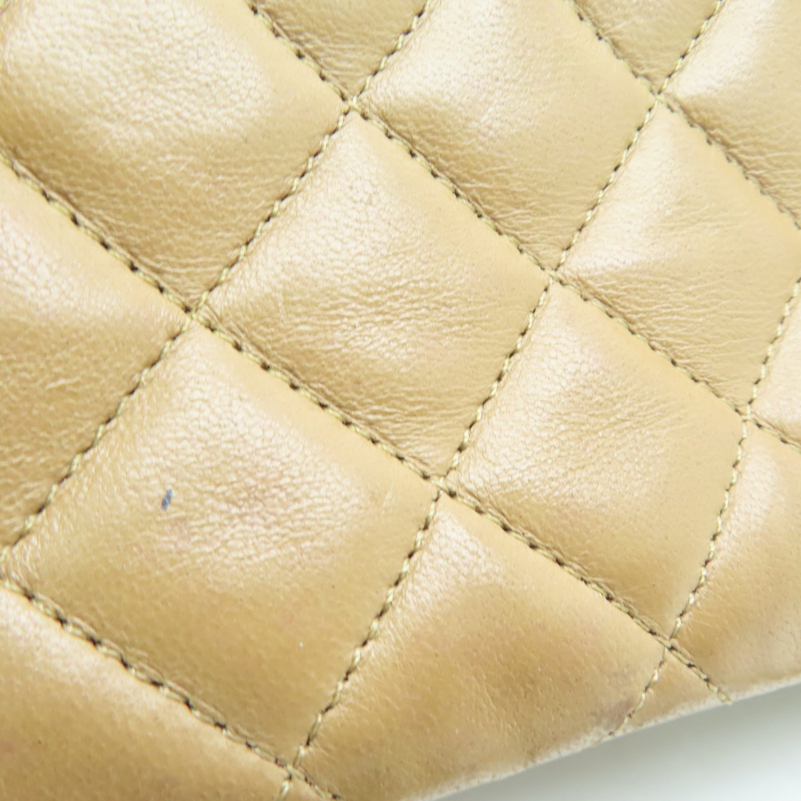 CHANEL Rhombus Sheepskin Leather Vintage Chain Tote Gold Buckle Chain Belt Shoulder Bag Brown