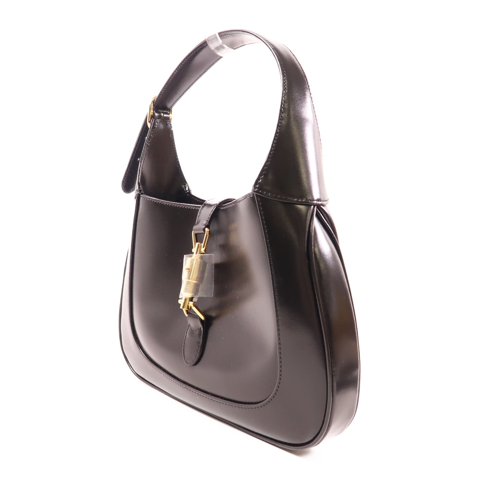 GUCCI GHW Jackie 1961 Shoulder Bag Black Leather 636709