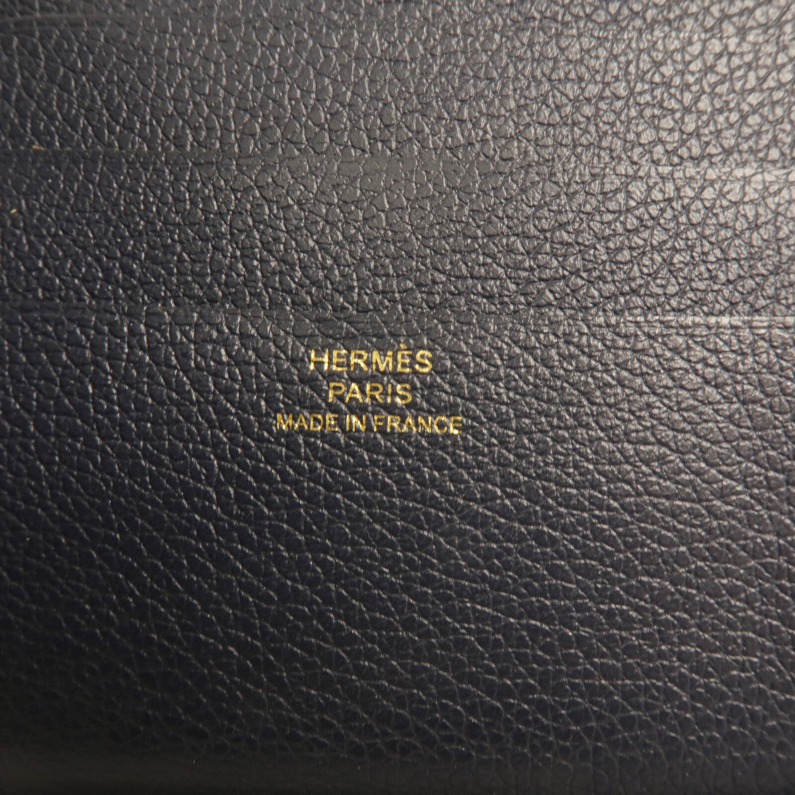 HERMES Evercolor皮革Zipper Wallet金扣錢包Bleu Nuit