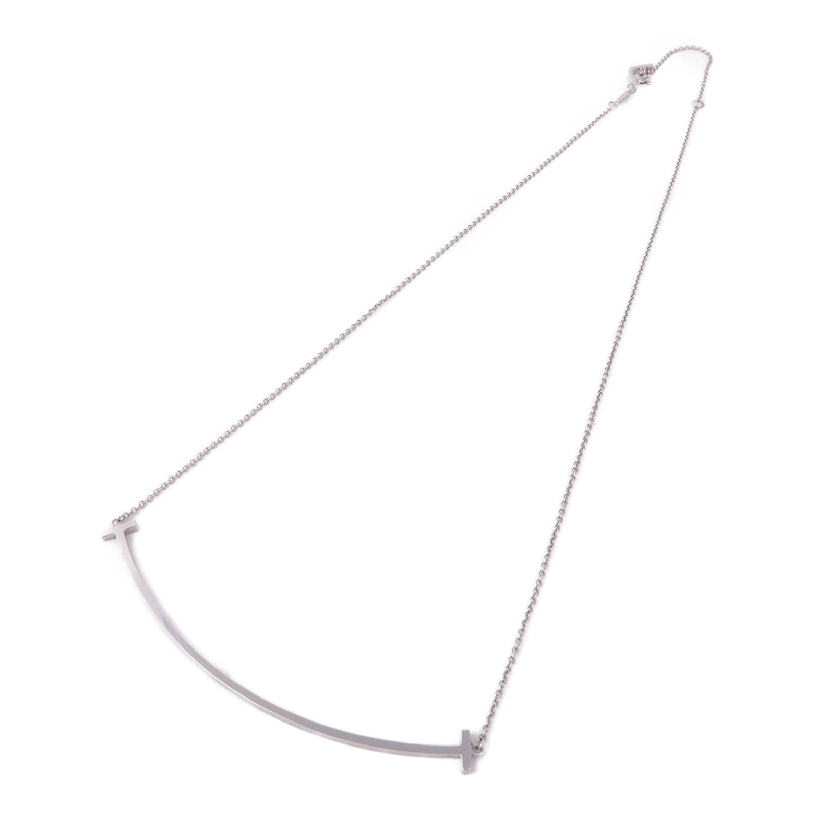TIFFANY＆CO 18K白金T Smile Necklace項鍊