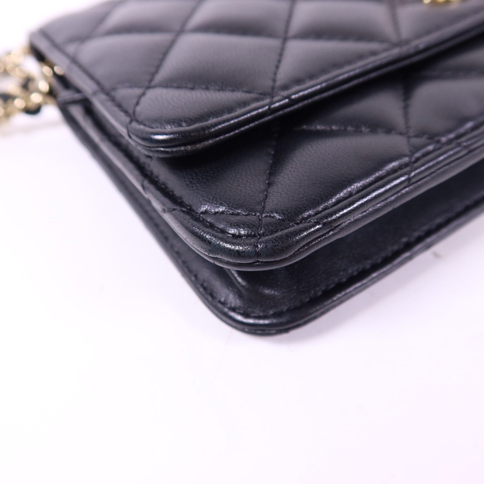 CHANEL 羊皮皮革WOC Wallet On Chain金扣鏈帶肩背袋