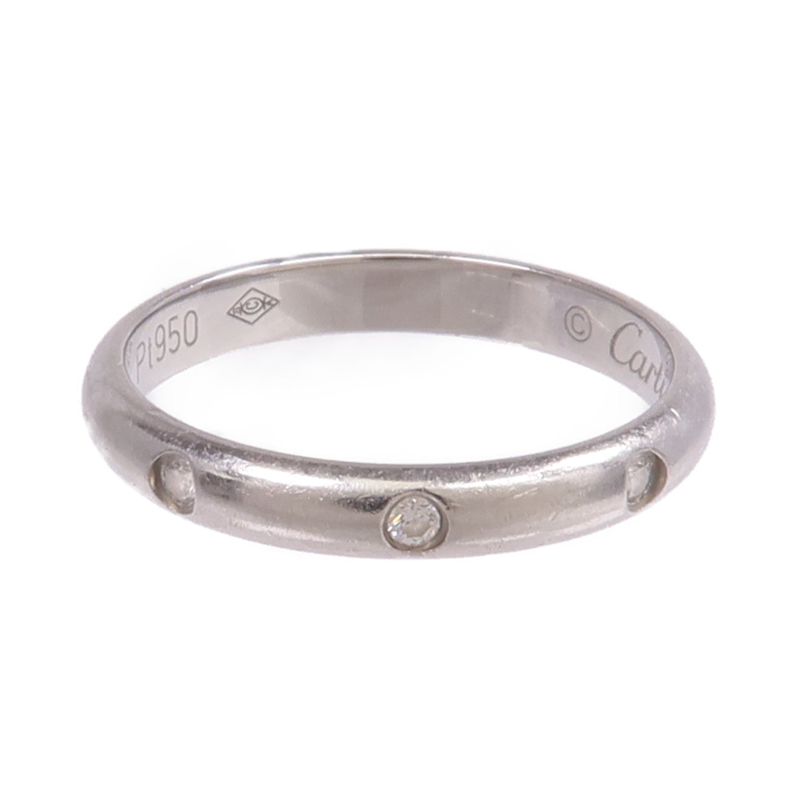 CARTIER PT950鉑金1895 Wedding Band鑽石戒指Cartier#47/US#4.25