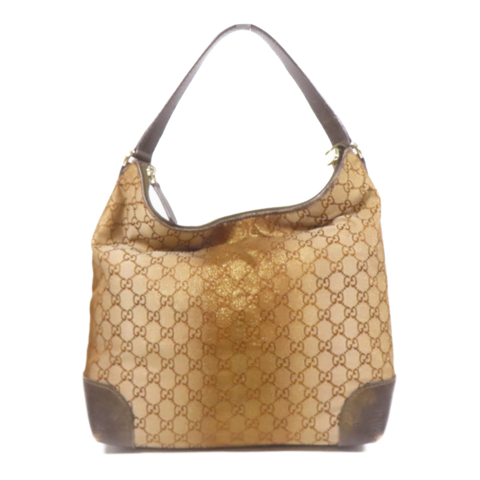 GUCCI GG Canvas Shoulder Bag金扣肩背袋