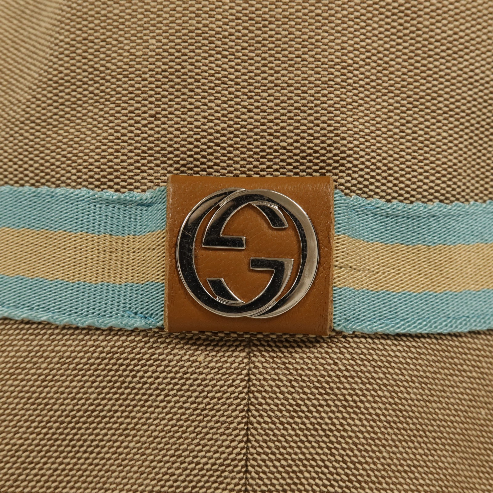 GUCCI 帆布Hat銀扣帽子