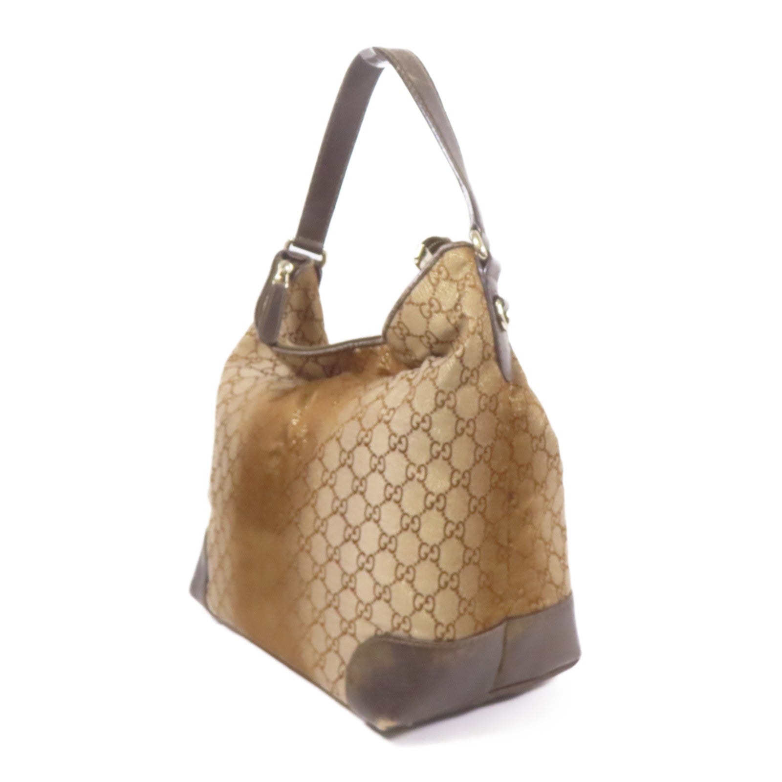 GUCCI GG Canvas Shoulder Bag金扣肩背袋