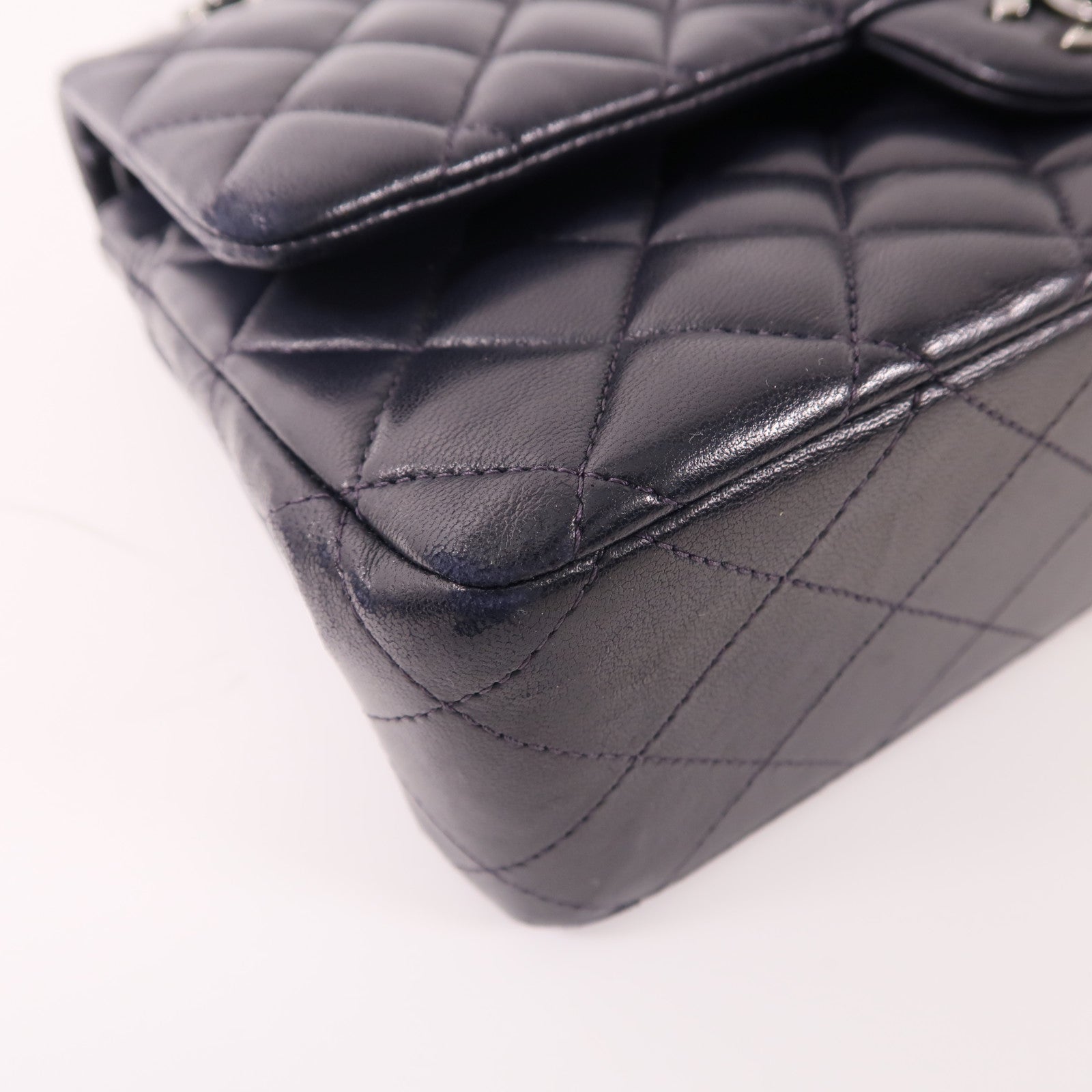 CHANEL 羊皮皮革Classic 25銀扣鏈帶肩背袋