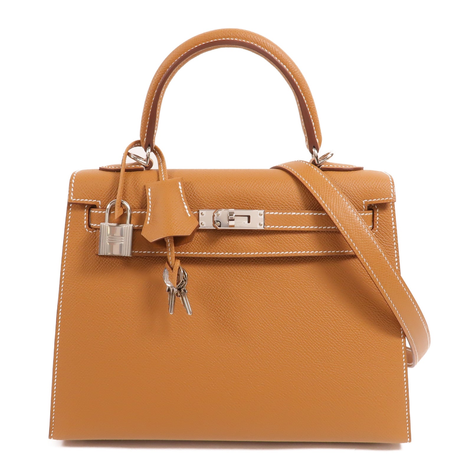 HERMES Epsom Sellier皮革Kelly 25手挽肩背兩用袋Gold
