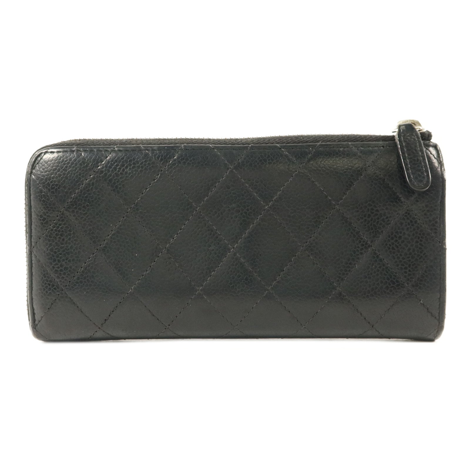 CHANEL 牛皮皮革Long Wallet銀扣長錢包
