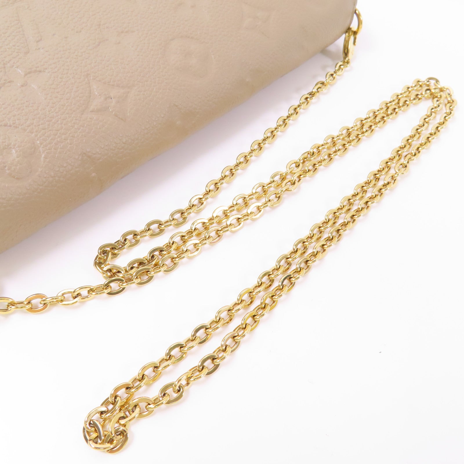 LOUIS VUITTON Monogram Empreinte Felicie Pochette金扣鏈帶肩背袋