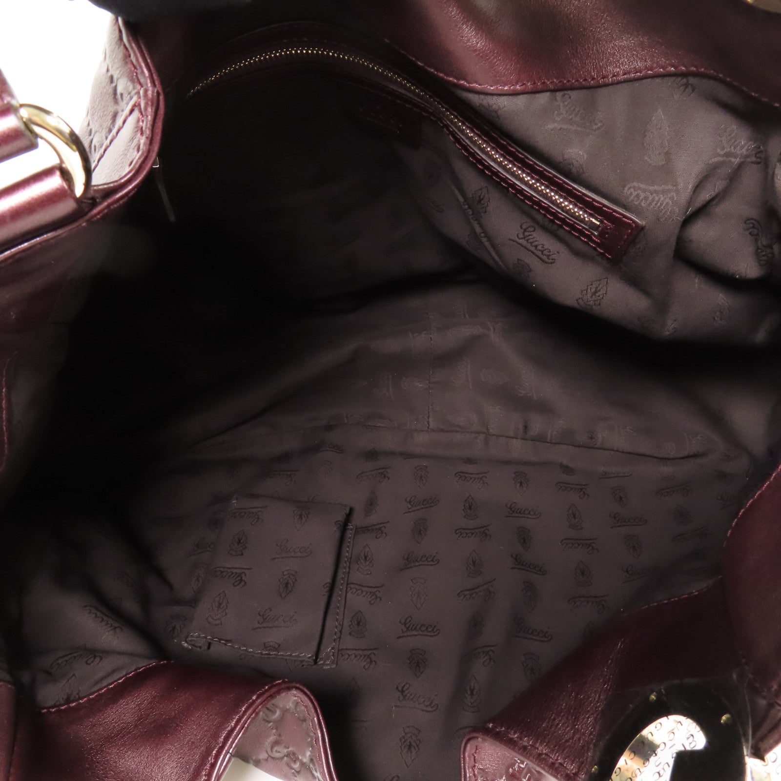 GUCCI GG GHW Guccissima Charlotte Shoulder Bag 203504 Leather Brown 