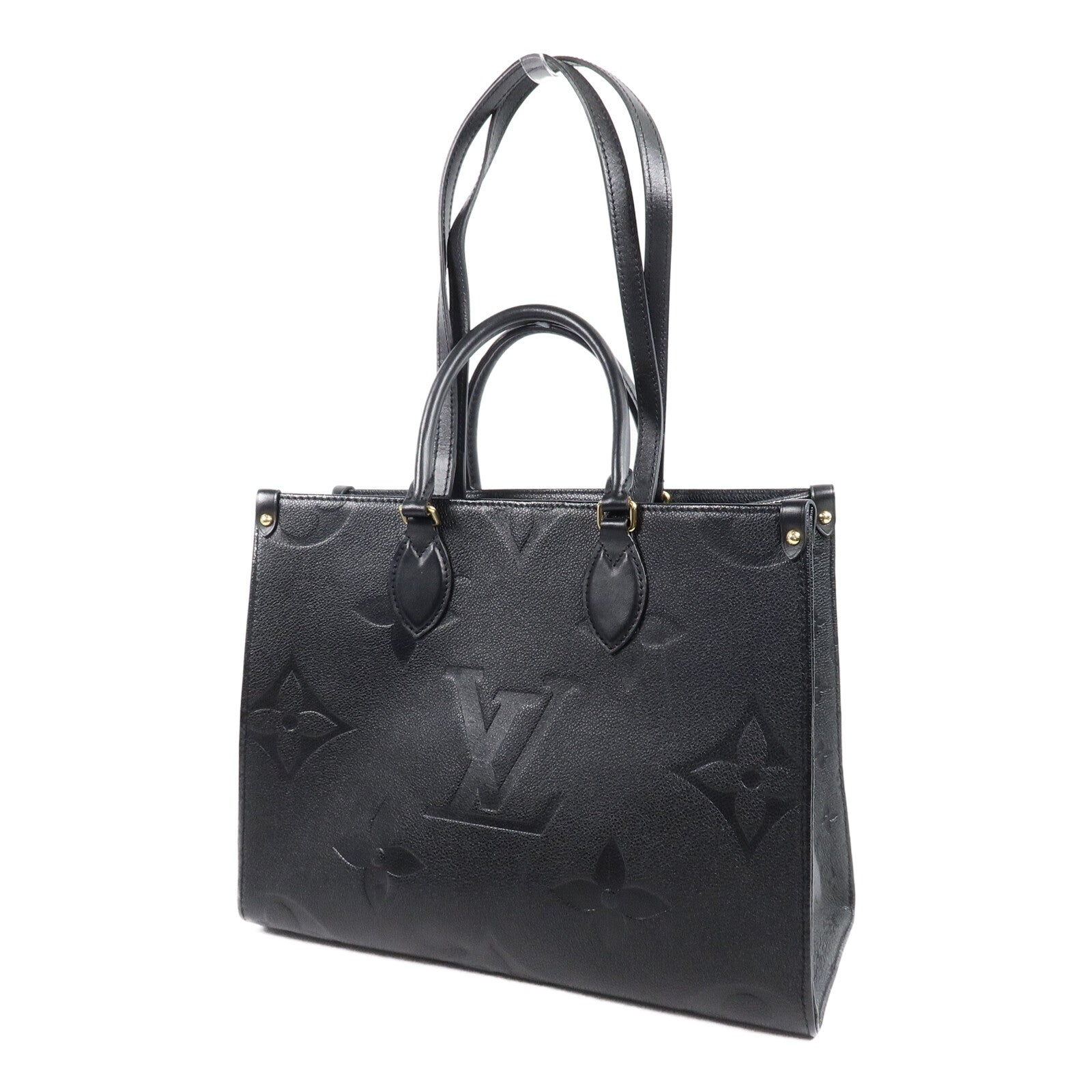 LOUIS VUITTON Monogram Empreinte On The Go MM金扣手挽肩背兩用袋