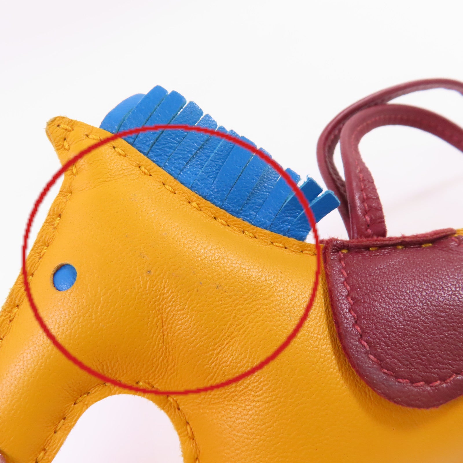 HERMES Rodeo MM Charm Swift Leather Yellow Blue