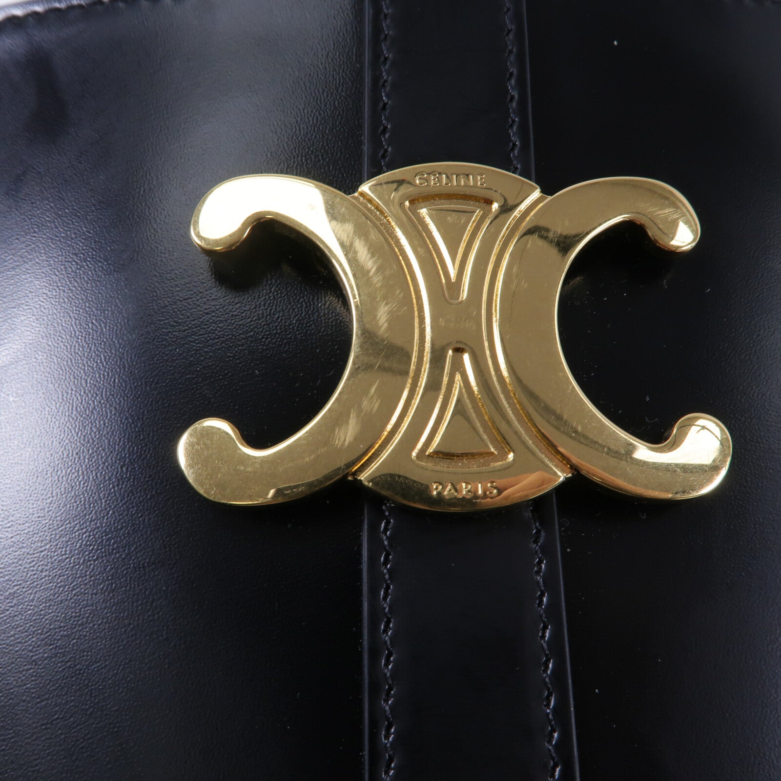 CELINE 牛皮皮革Bucket Triomohe肩背袋
