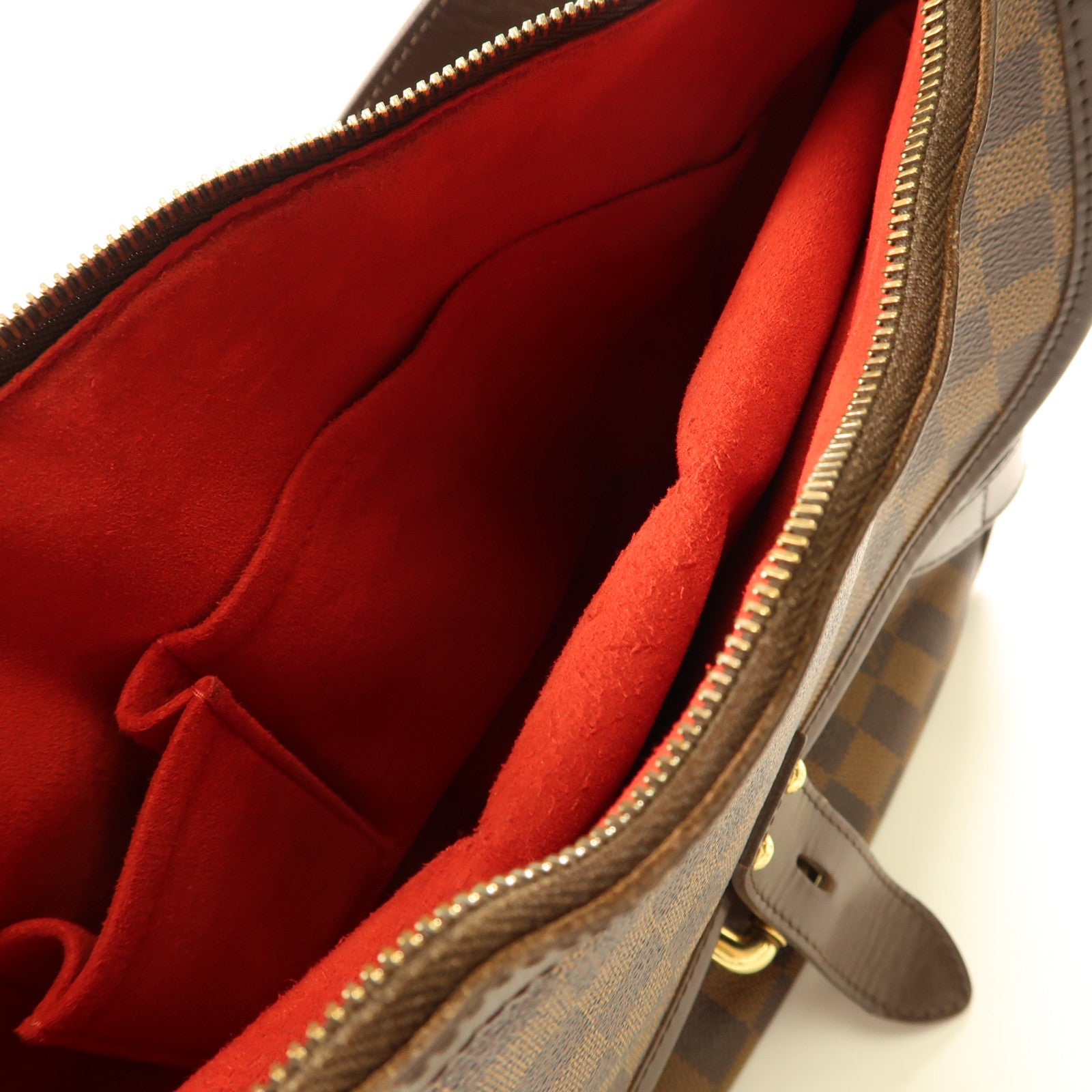 LOUIS VUITTON Damier Highbury金扣肩背袋啡色