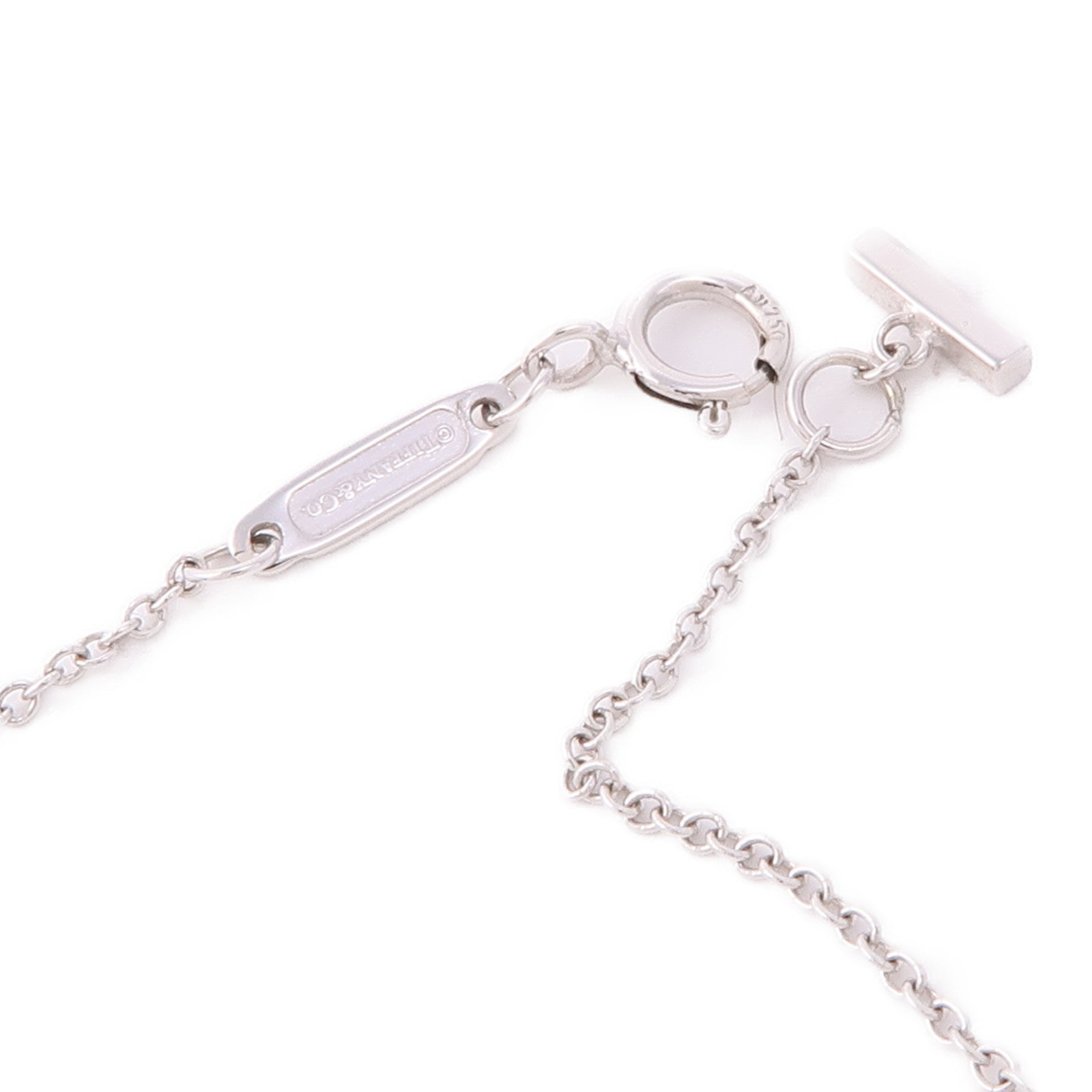 TIFFANY＆CO 18K白金T Smile Necklace項鍊