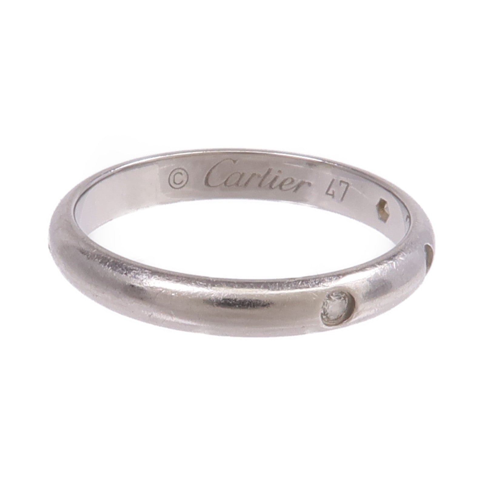 CARTIER PT950鉑金1895 Wedding Band鑽石戒指Cartier#47/US#4.25