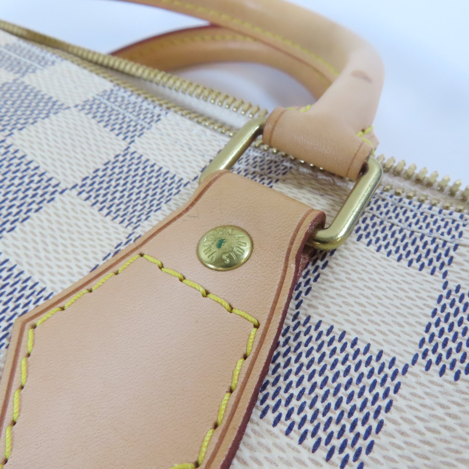 LOUIS VUITTON 【激減優惠】Damier Azur Speedy Bandouliere 30金扣手挽肩背兩用袋白色