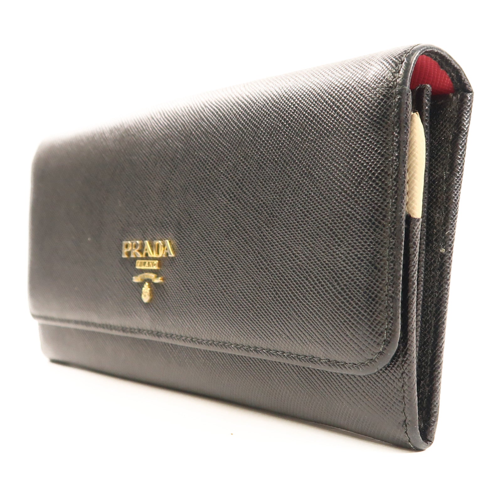 PRADA 牛皮皮革Long wallet金扣長錢包