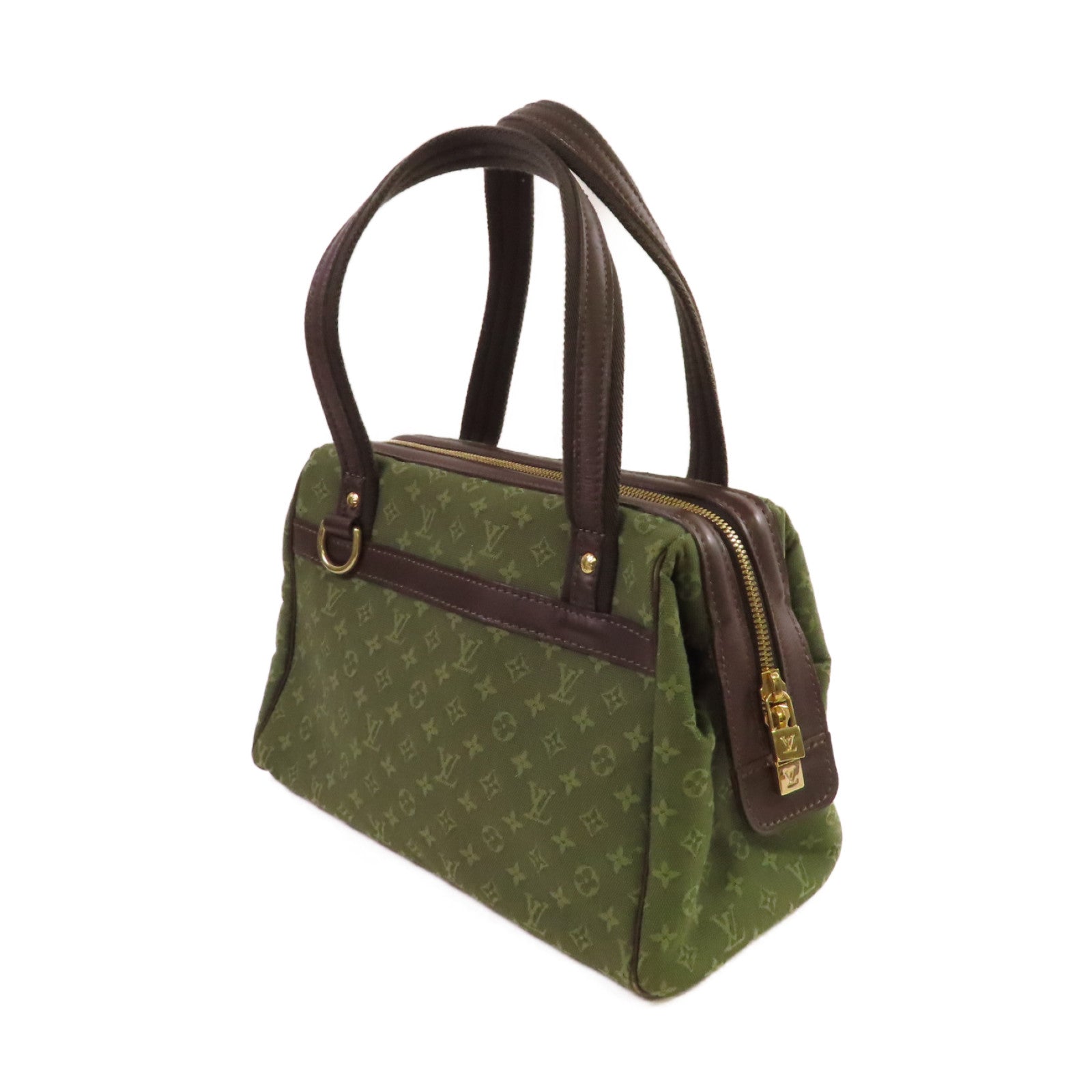 LOUIS VUITTON 【激減優惠】Monogram Mini Josephine PM Handbag金扣手挽袋軍綠色/啡色