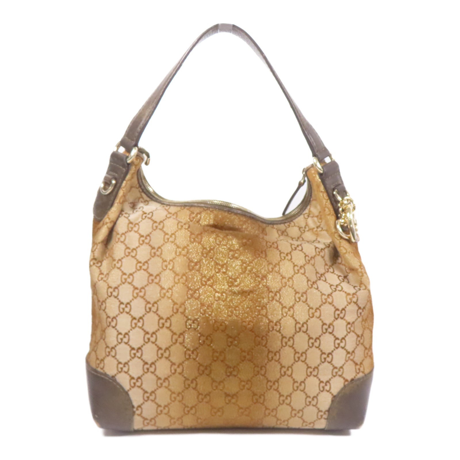 GUCCI GG Canvas Shoulder Bag金扣肩背袋