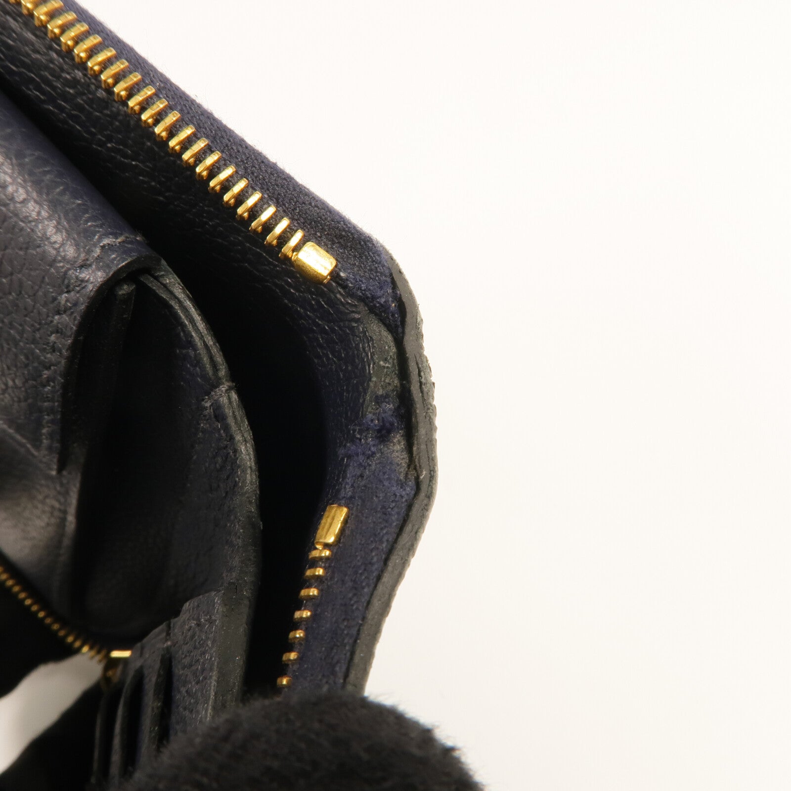 HERMES Evercolor皮革Zipper Wallet金扣錢包Bleu Nuit