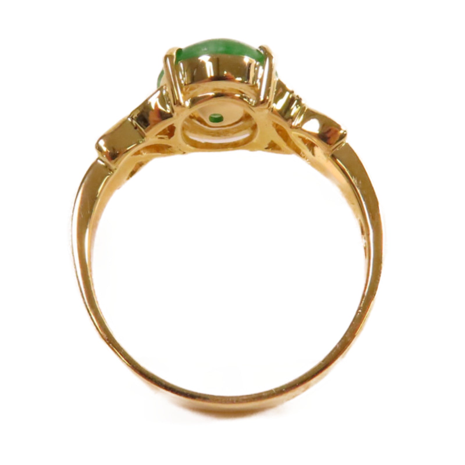 JEWELRY 18K黃金/翡翠Jade Ring戒指US#5.75