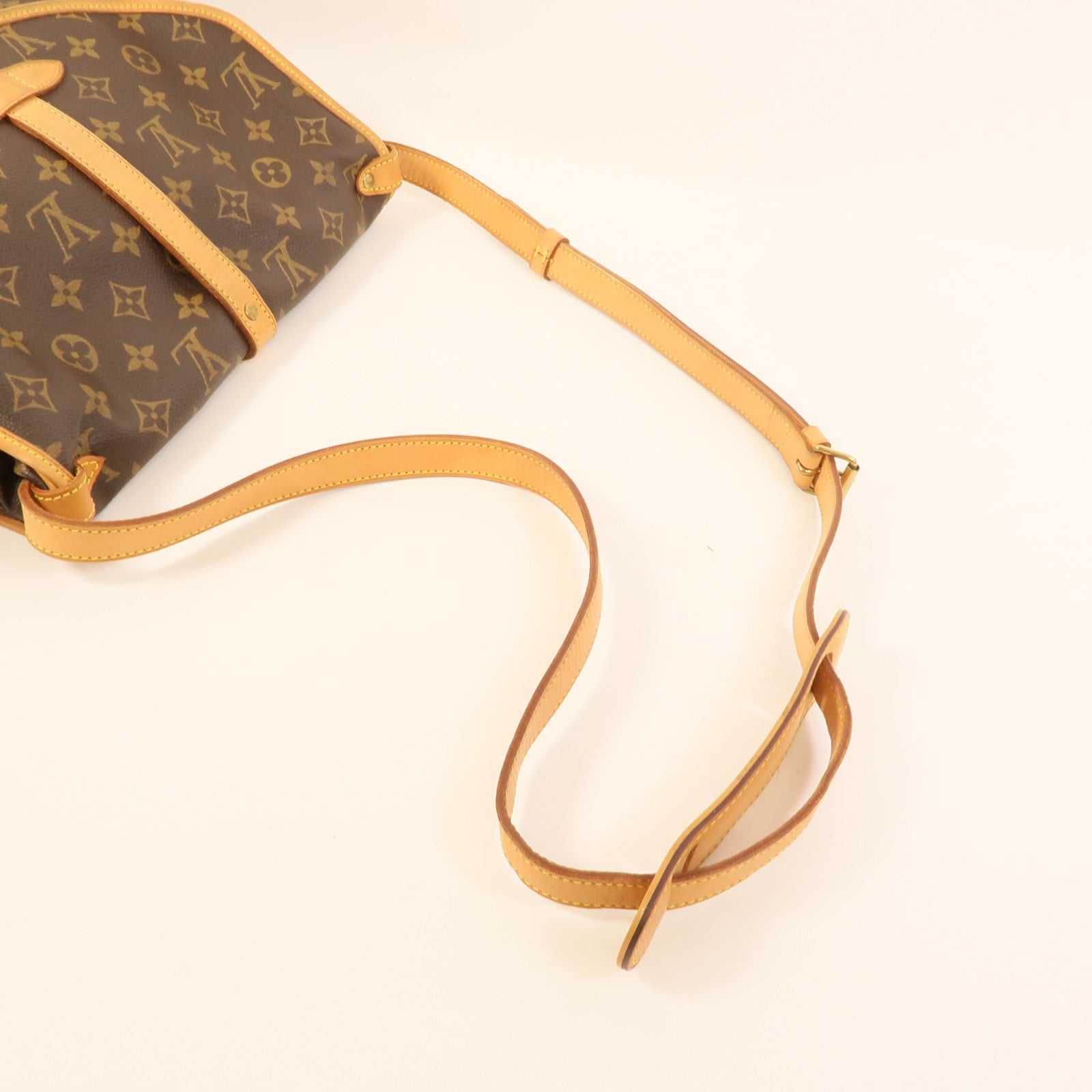 LOUIS VUITTON Monogram Saumur 30金扣肩背袋棕色