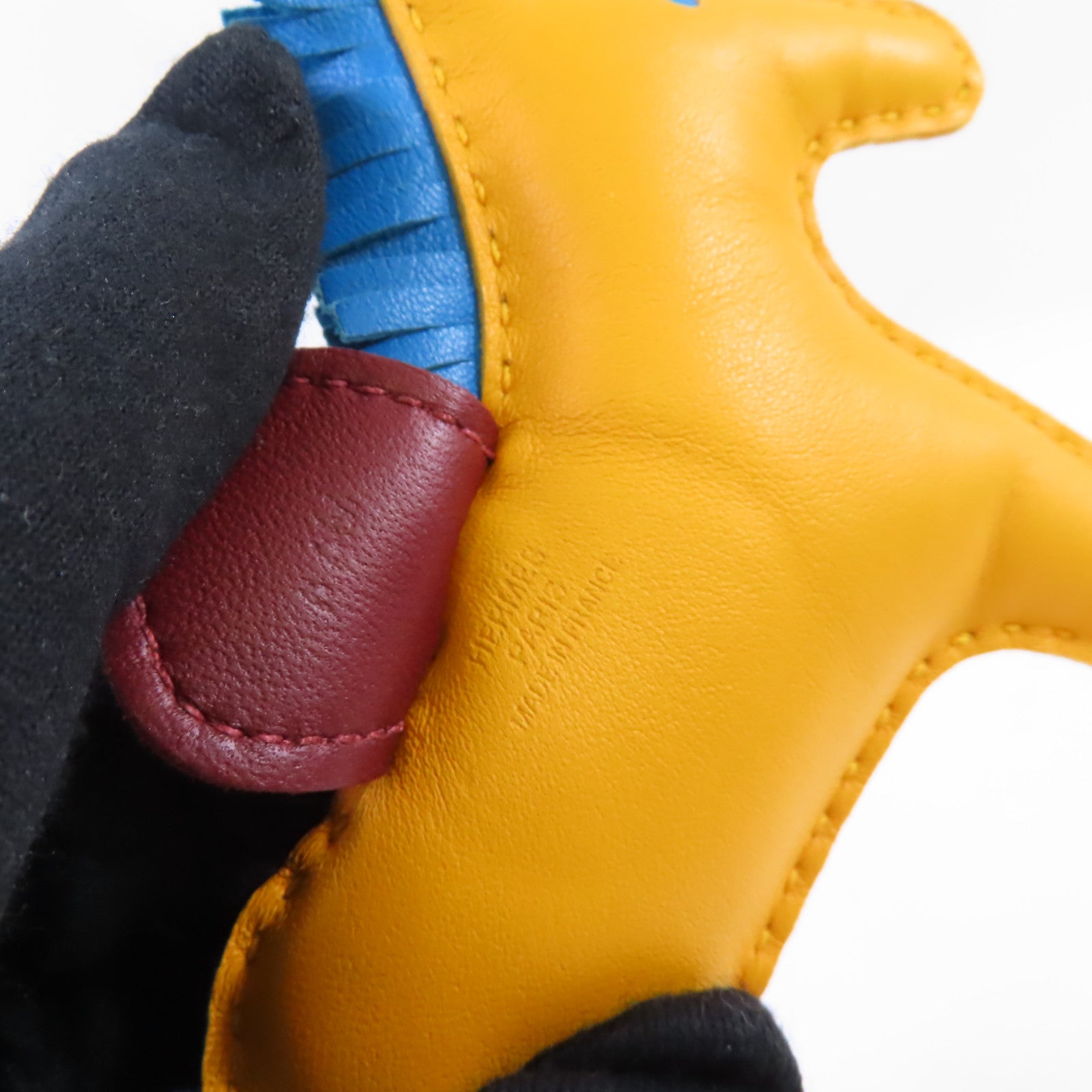 HERMES Rodeo MM Charm Swift Leather Yellow Blue