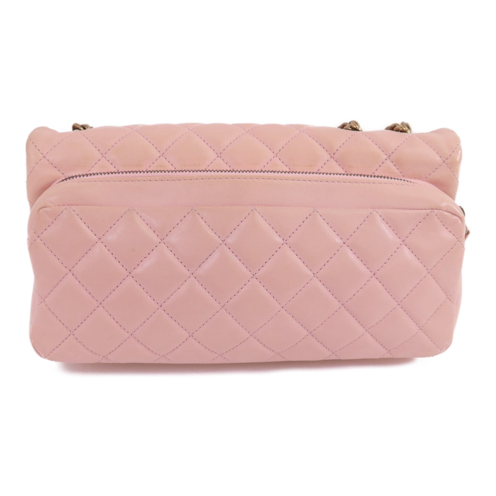CHANEL 牛皮皮革Chain Shoulder金扣鏈帶肩背袋