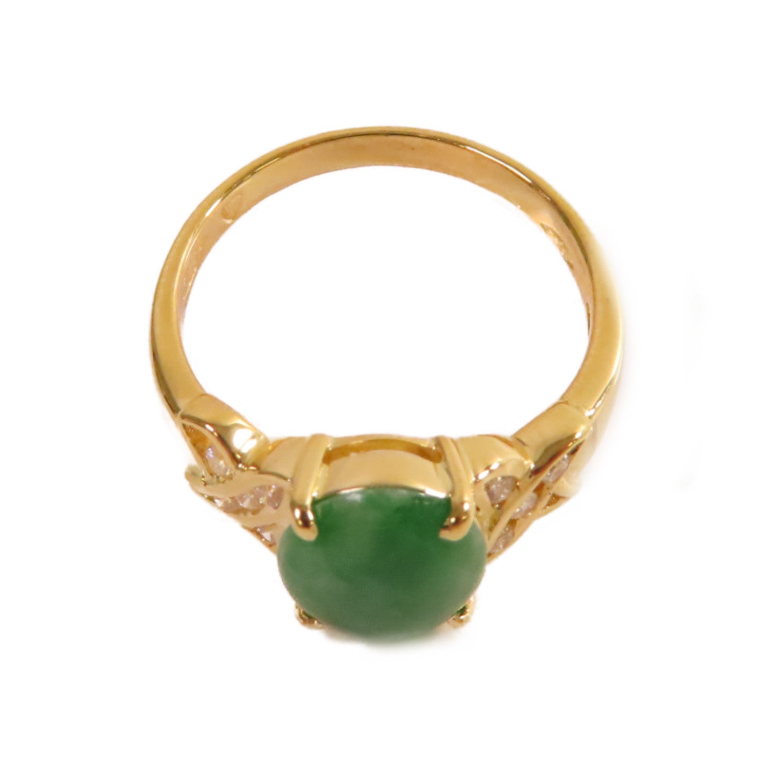 JEWELRY 18K黃金/翡翠Jade Ring戒指US#5.75
